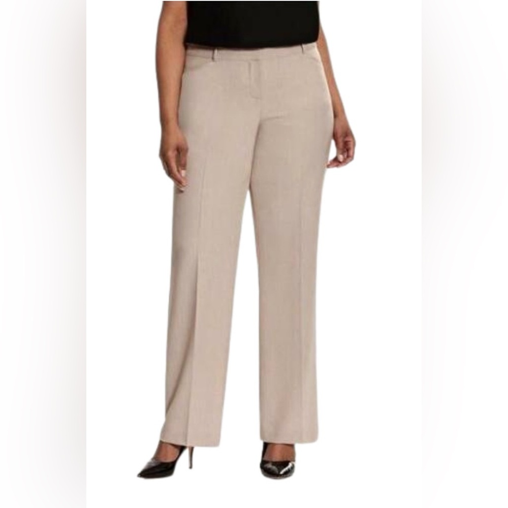 Lane Bryant High Rise Wide Leg Career Trouser Pants Beige Tan Plus Size 18